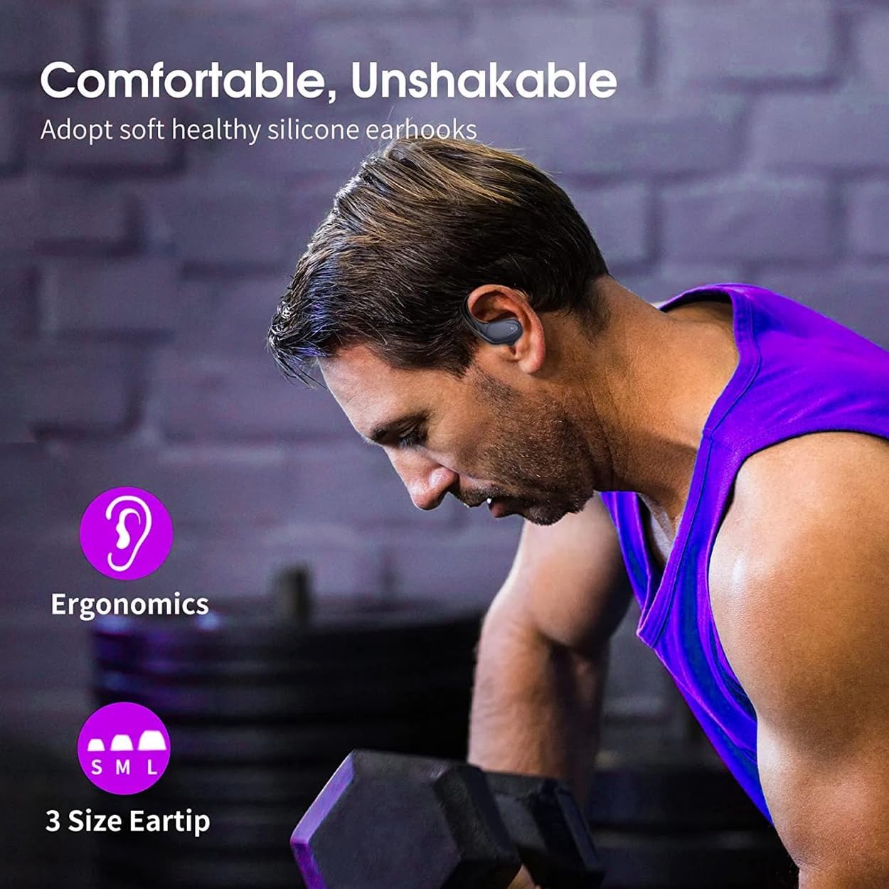 TWS BX 17 Bluetooth 5.3 Wireless Earbuds 48hour Playtime HiFi Headphones Over-Ear Headset Sports IPX7 Waterproof Built-in Microphone Digital Power LED Display Powerful Stereo Bass Earphone (Black) - Image 3