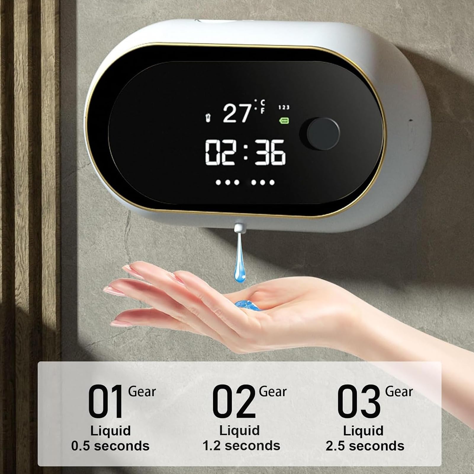 Dispenser automatico di sapone liquido da bagno 450 ml di grande capacità | Dispenser di sapone elettrico intelligente automatico in plastica ricaricabile senza tocco, regolabile