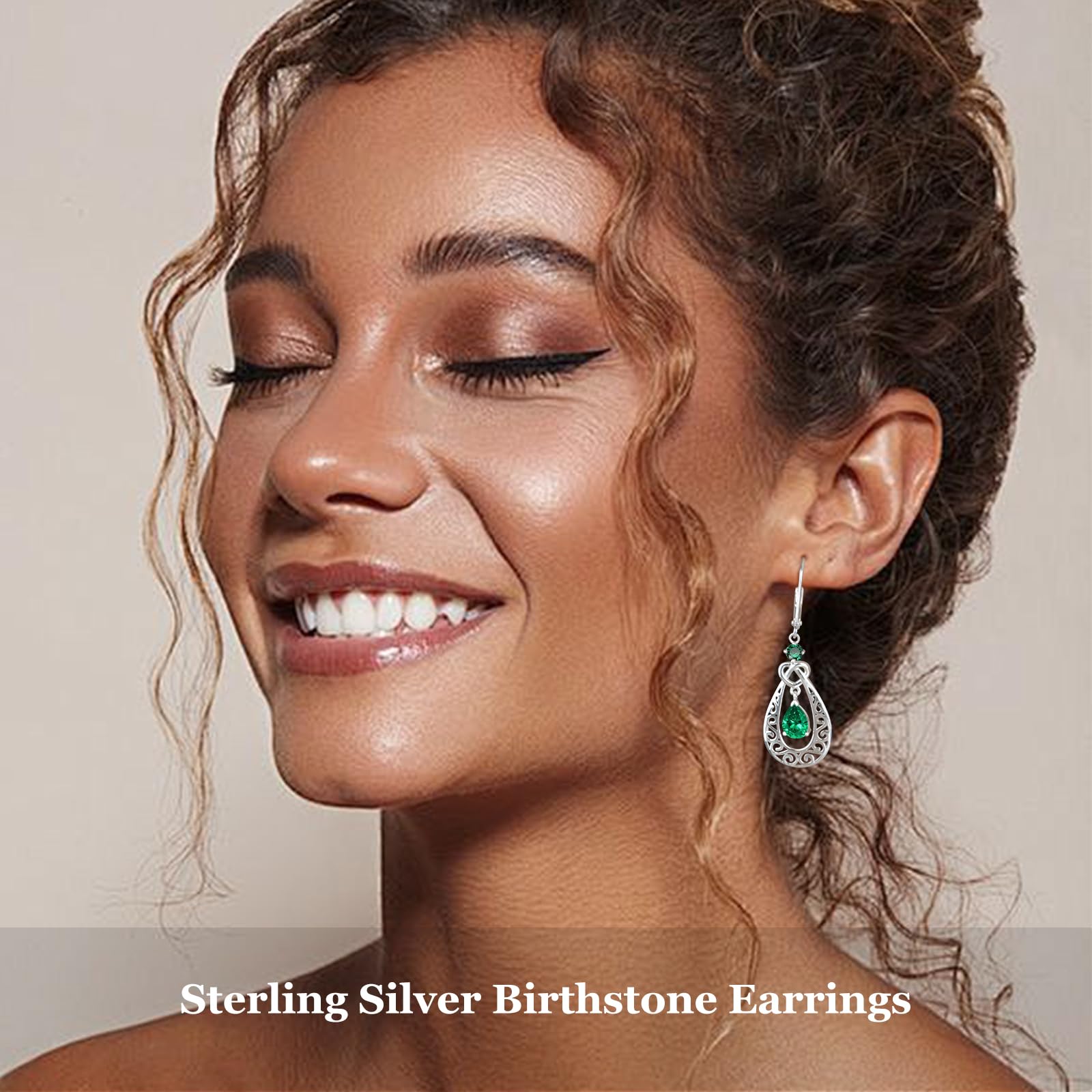 Geburtsstein Ohrringe Damen Silber 925 Infinity Liebe Unendlichkeit Ohrringe Hängend, Geburtstag Jubiläum Schmuck Geschenke für Frauen Mutter Freundin Mama