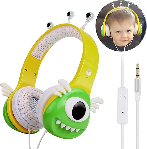 VCOM Bambini Cuffie Mostro Design chirdren Friendly Comodi Bambini Musica Cuffie con Volume limitare Computer per iPad iPhone Tablet Smartphone Kindle PC- Giallo Verde VCOM Bambini Cuffie Mostro Design chirdren Friendly Comodi Bambini Musica Cuffie con Volume limitare Computer per iPad iPhone Tablet Smartphone Kindle PC- Giallo Verde