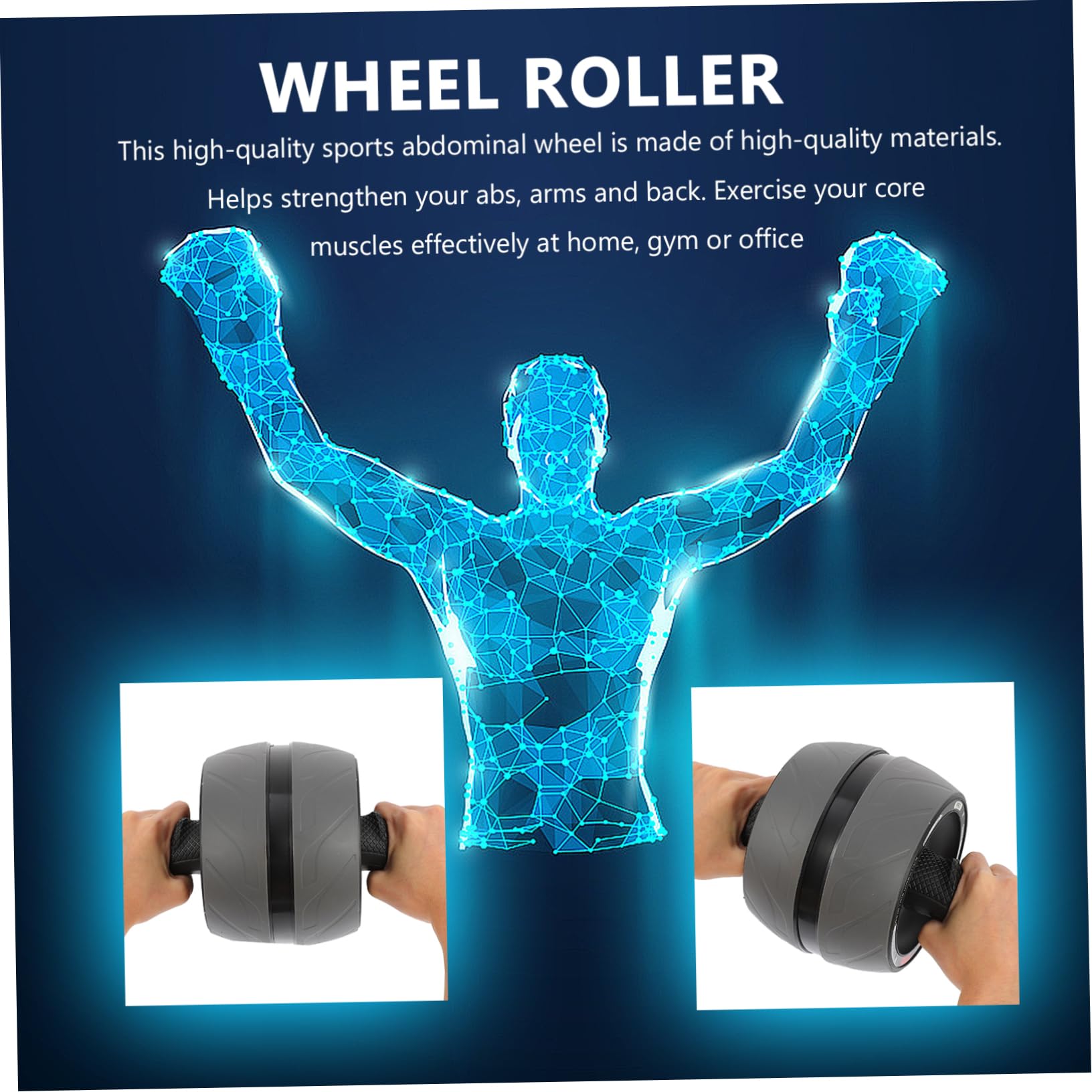 Abaodam Ruota Addominali Fitness Abs con Rimbalzo Automatico Attrezzo per Esercizi Addominali Casa per e Potenziamento Muscolare con Antiscivolo e Ruota