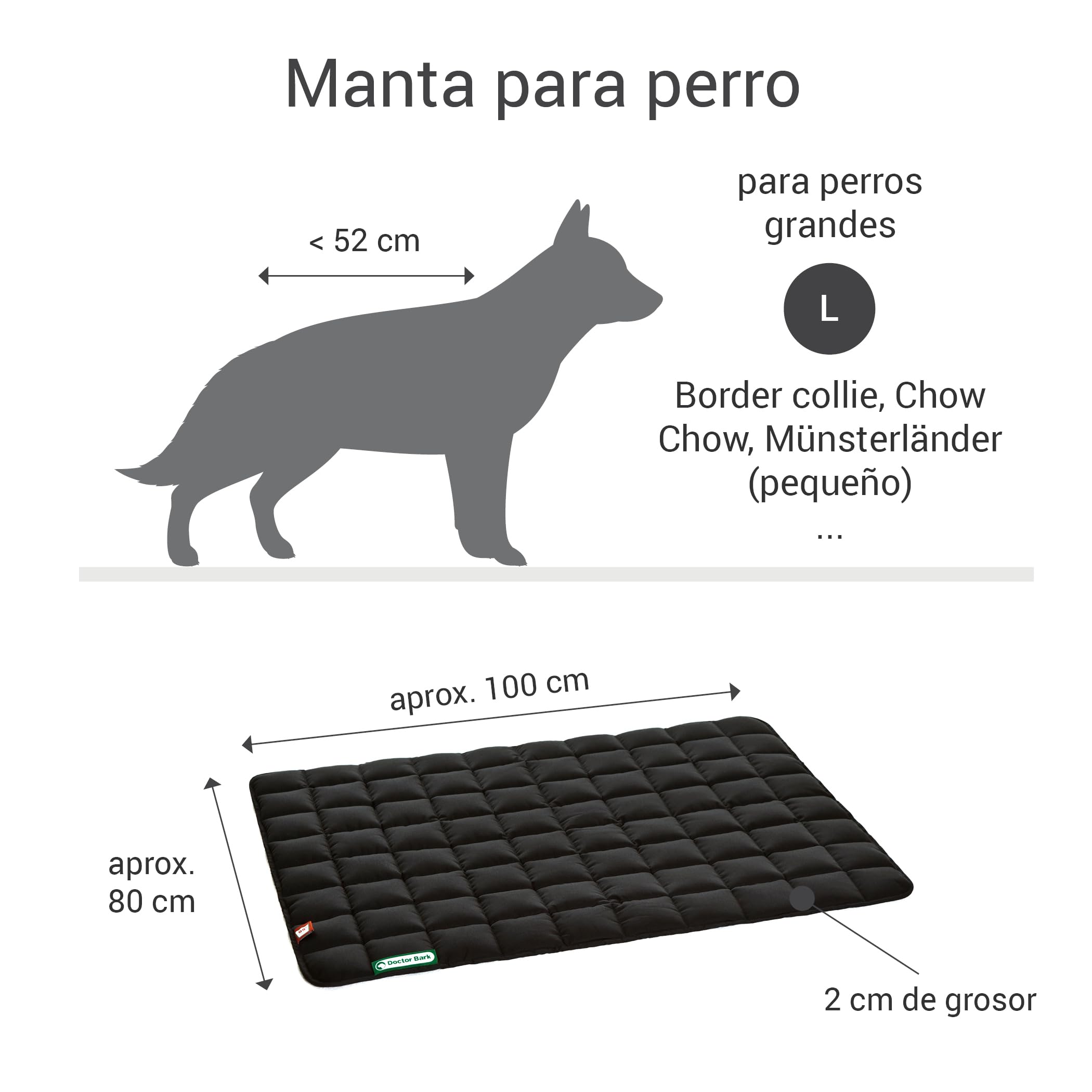 Doctor Bark Manta de Perros, Robusto, Lavable a 95 ° C - Disponible en Diferentes tamaños y Colores