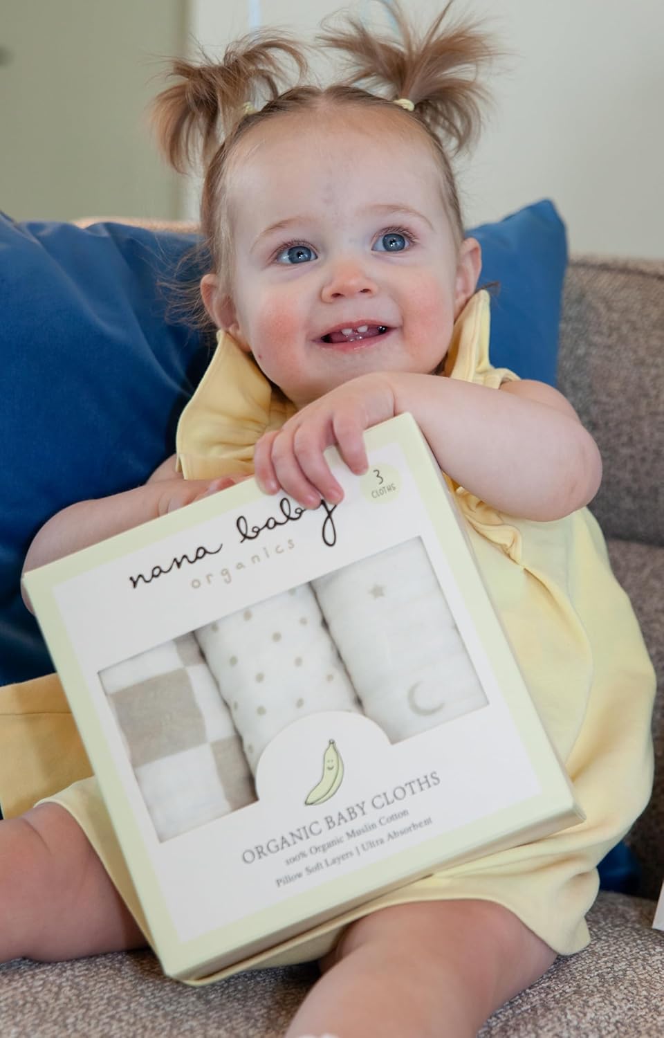 Burp Cloths – 100% Organic Cotton, Oversized & Hypoallergenic, 8-Layer Muslin, Machine Washable, Neutral Unisex Colors, Gentle on Sensitive Skin, Set of 3 (Beige) - Image 3