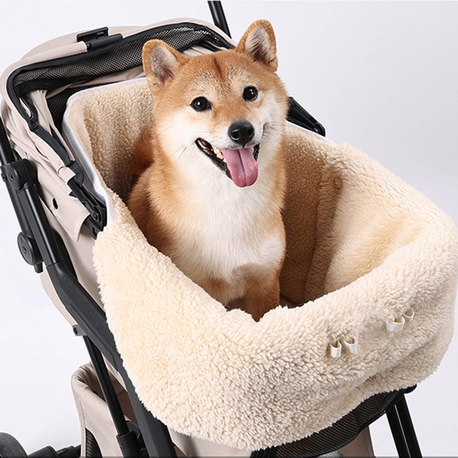 Housse de poussette pour animaux de compagnie par temps froid, intérieur en polaire, couche extérieure coupe-vent, lavable en machine, conception pour chiens et chats, utilisation en extérieur, de par