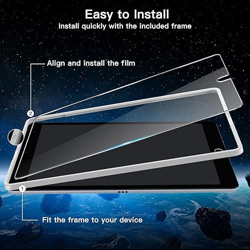 Miniatura 3 de JETech Protector de pantalla para iPad (10.2 pulgadas, modelo 202120202019, generación 987) con marco de fácil instalación, película de vidrio