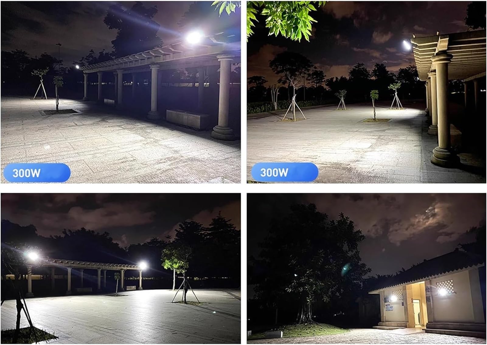 Luz de seguridad LED, foco 50-300 W, IP66, superbrillante, potencia real vatio completo for jardín, patio, garajes, almacén(300W)
