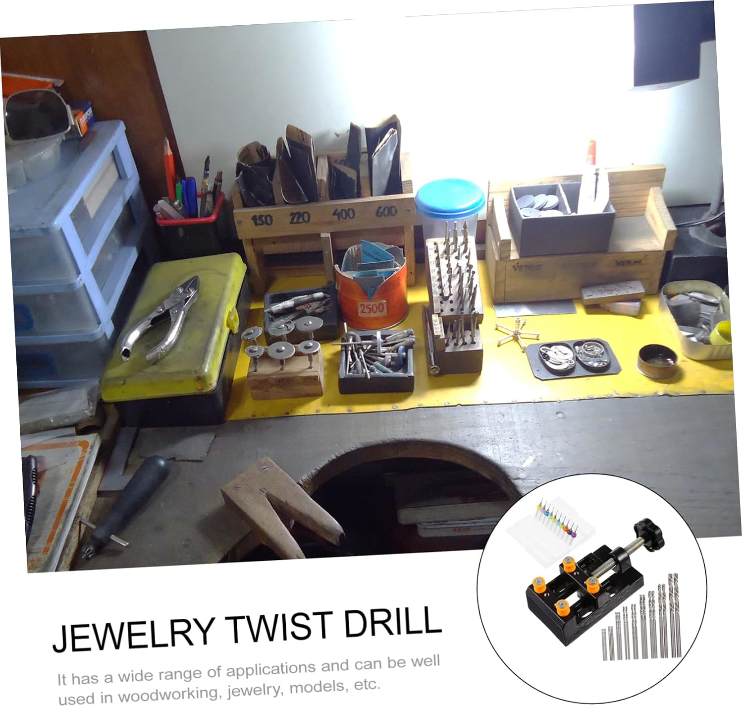 Uonlytech Jewelry Drilling Tool Mini Drill for Jewelry Making Hand Drill Set Rotary Tool Bits