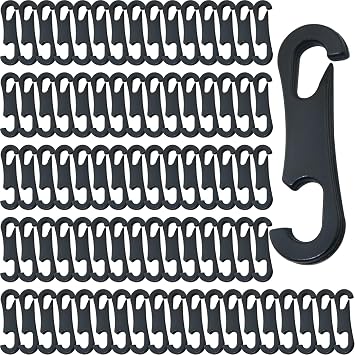 MEETOOT 120PCS 3.5cm Long Car Seat Cover Hook Replacement Parts Black Polypropylene Plastic Clip Automotive Interior Accessories