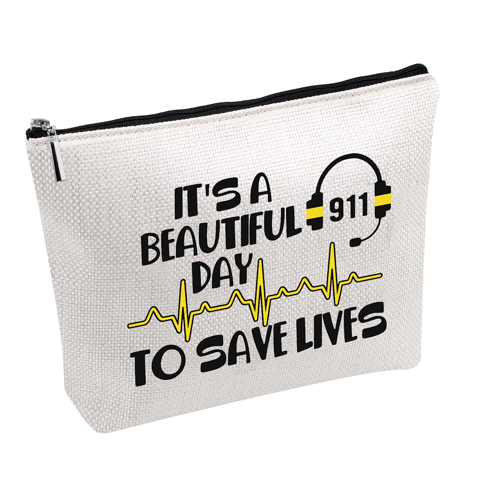 Police 911 Dispatcher Heroes Pouch Bag It's A Beautiful Day To Save Lives Pouch Gift For Dispatcher (Save Lives 911 bag)