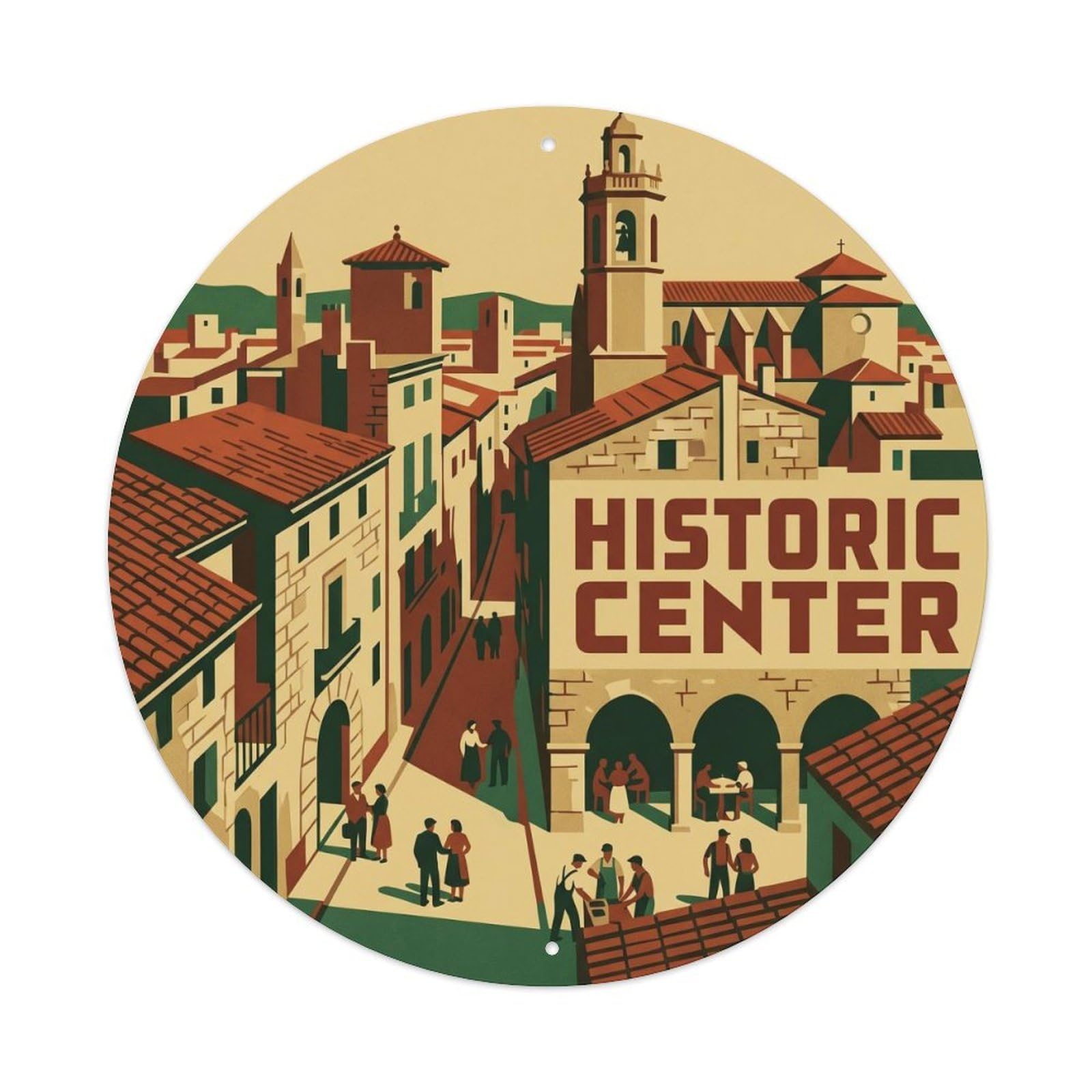 Olhnbad Style Palma Historic Center Mallorca Heritage Landmark Metal Tin Sign