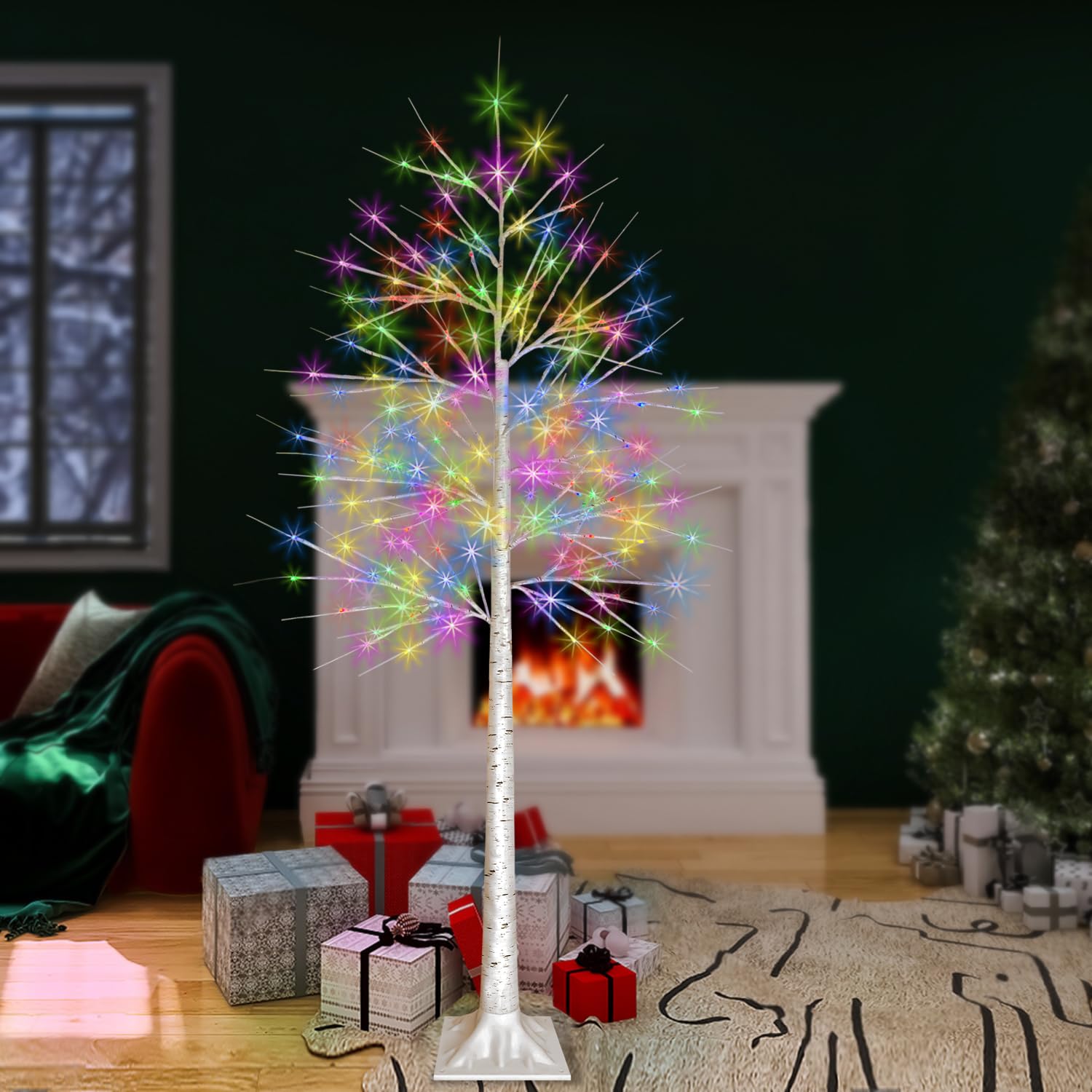 Lot de 2 lampes d'arbre artificiel à 144 LED avec minuterie, arbre de bouleau DIY avec lumières LED, lampe d'arbre illuminée alimentée par USB/ batterie, arbre lumineux féerique pour table, maison Lot de 2 lampes d'arbre artificiel à 144 LED avec minuterie, arbre de bouleau DIY avec lumières LED, lampe d'arbre illuminée alimentée par USB/ batterie, arbre lumineux féerique pour table, maison