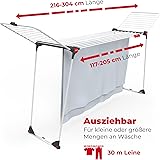 Vileda Infinity Flex Plus Clothes Airer | Extendable Drying Rack up to 2m | Indoor Laundry Dryer holds up to 3 Wash Loads | Foldable Indoor Drying Rack | Ideal for Bedding & Long Items - 4