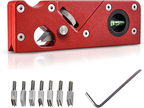 Plano de chaflán para carpintería, cepilladora de mano biselada de 45 grados, borde de carpintería, bloque de esquina, con 7 cabezales de corte para