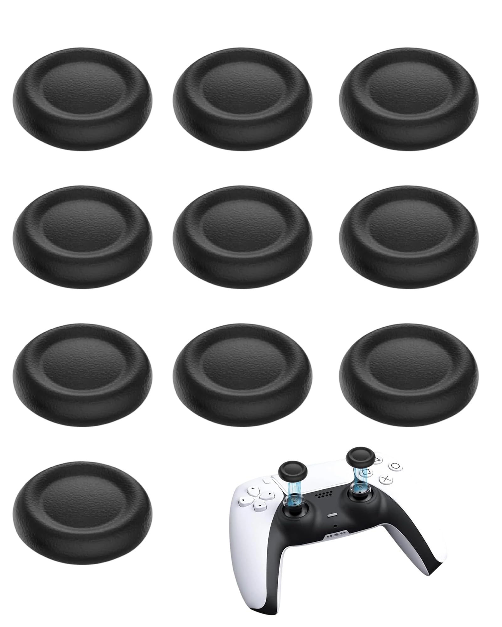 gommini joystick PS5 zestaw 10 sztuk, łatwe w instalacji, czarne, chroniące joysticki, szeroka kompatybilność, kompatybilne z kontrolerami PS4/PS5/PS5 Edge.