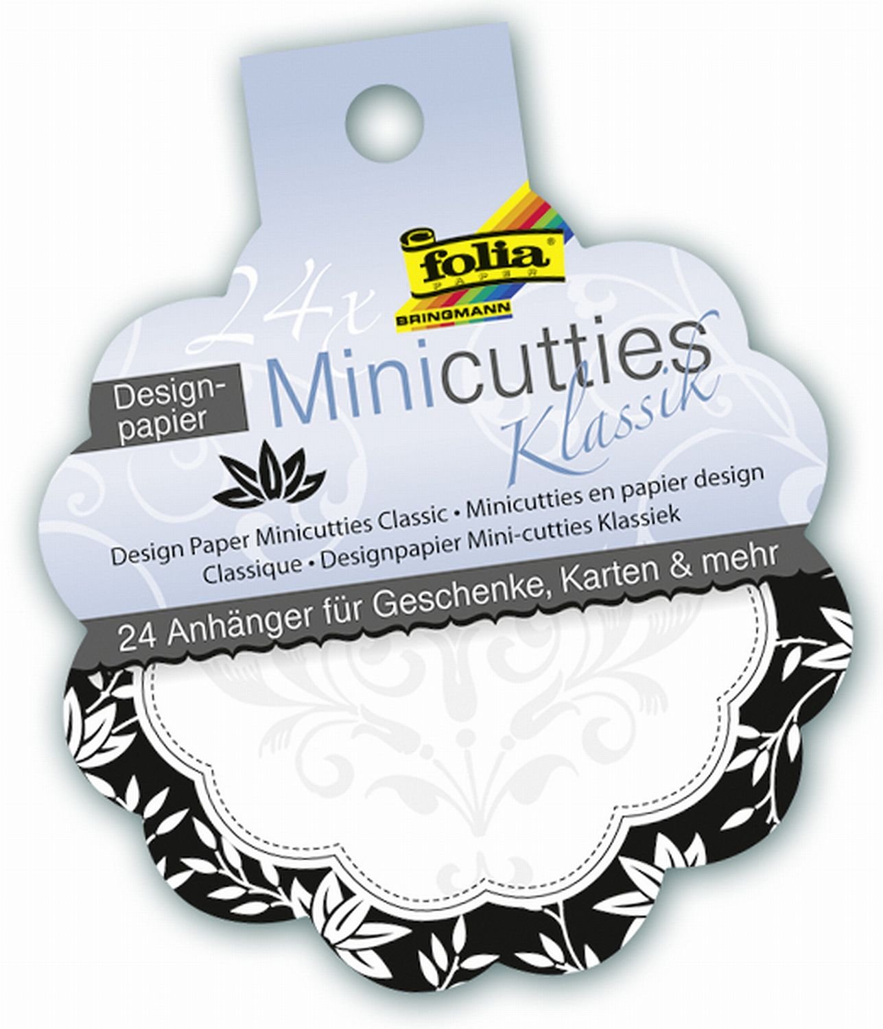 Folia Mini Cutties Duo Set – 48 Weihnachts-Anhänger Aus Papier Mit Glitzer, Für Geschenke & Karten