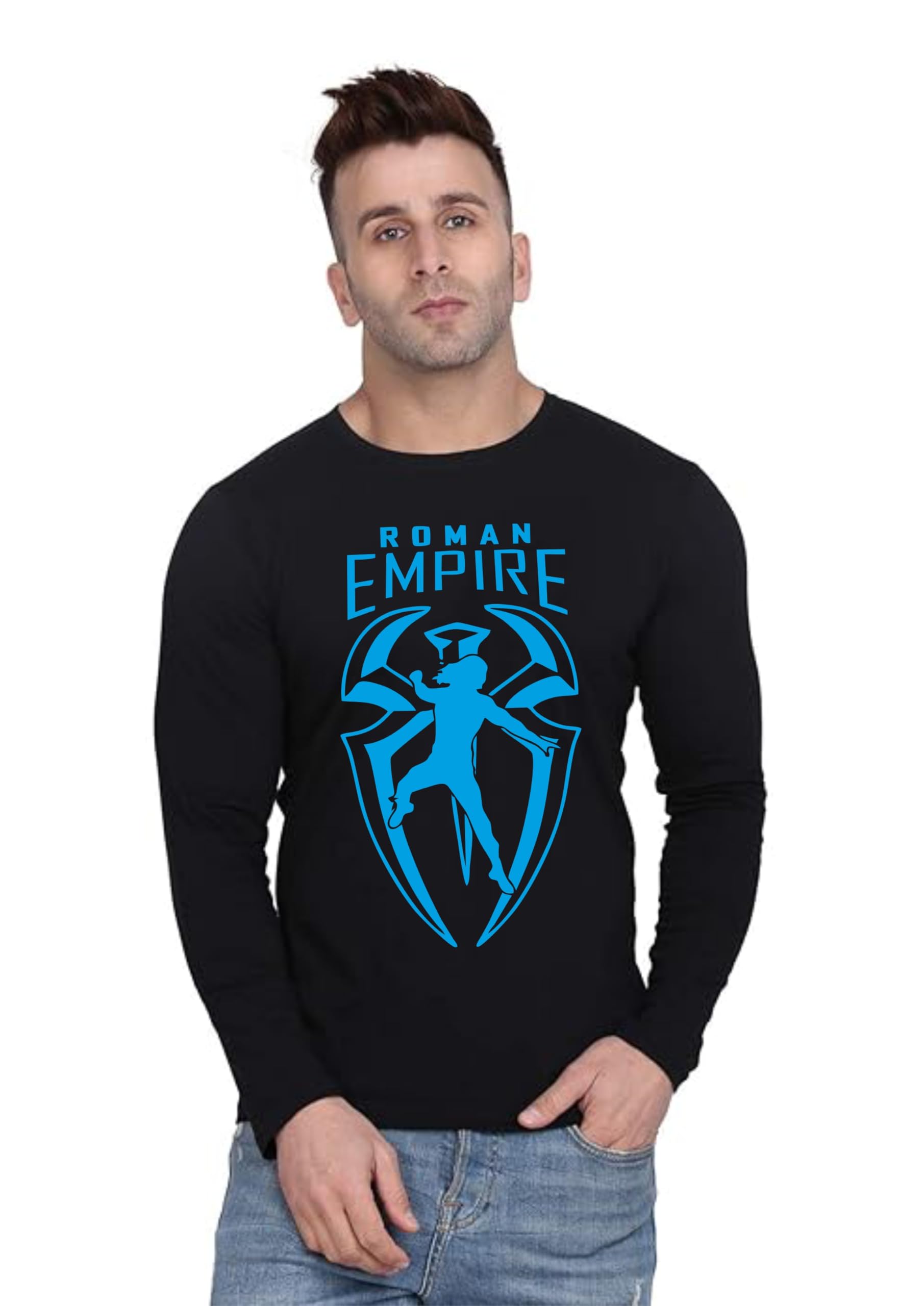 rs print Cottonblend Graphic Print Men's Full Sleeve Round Neck Tshirt for Man Black-picture-18