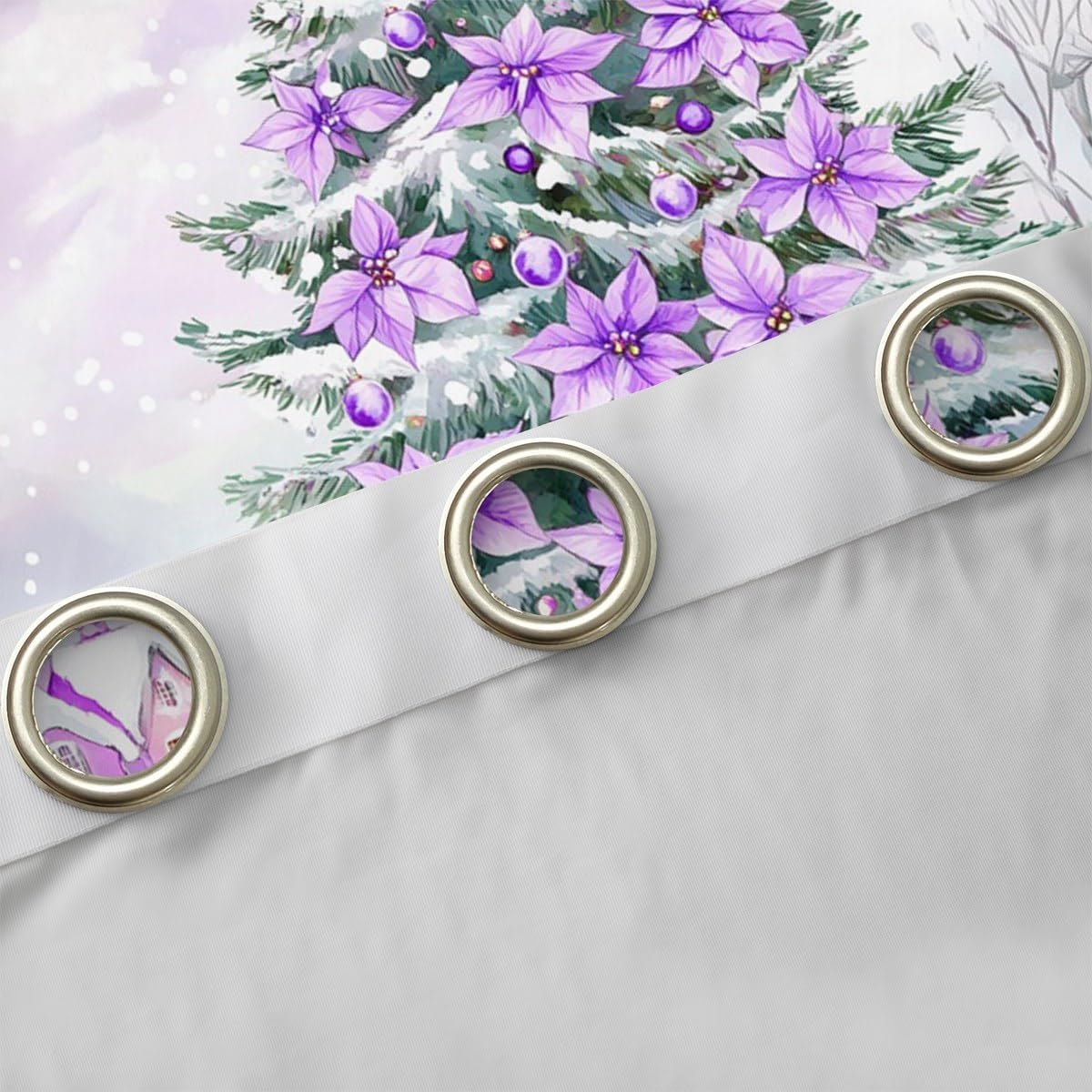 Manfei Merry Christmas Tree Blackout Curtains for Kids Bedroom Happy New Year Xmas Window Drapes Winter Holiday Window Treatment Festive Gift Windows Curtains 2 Panel Sets 38" Wx45 L