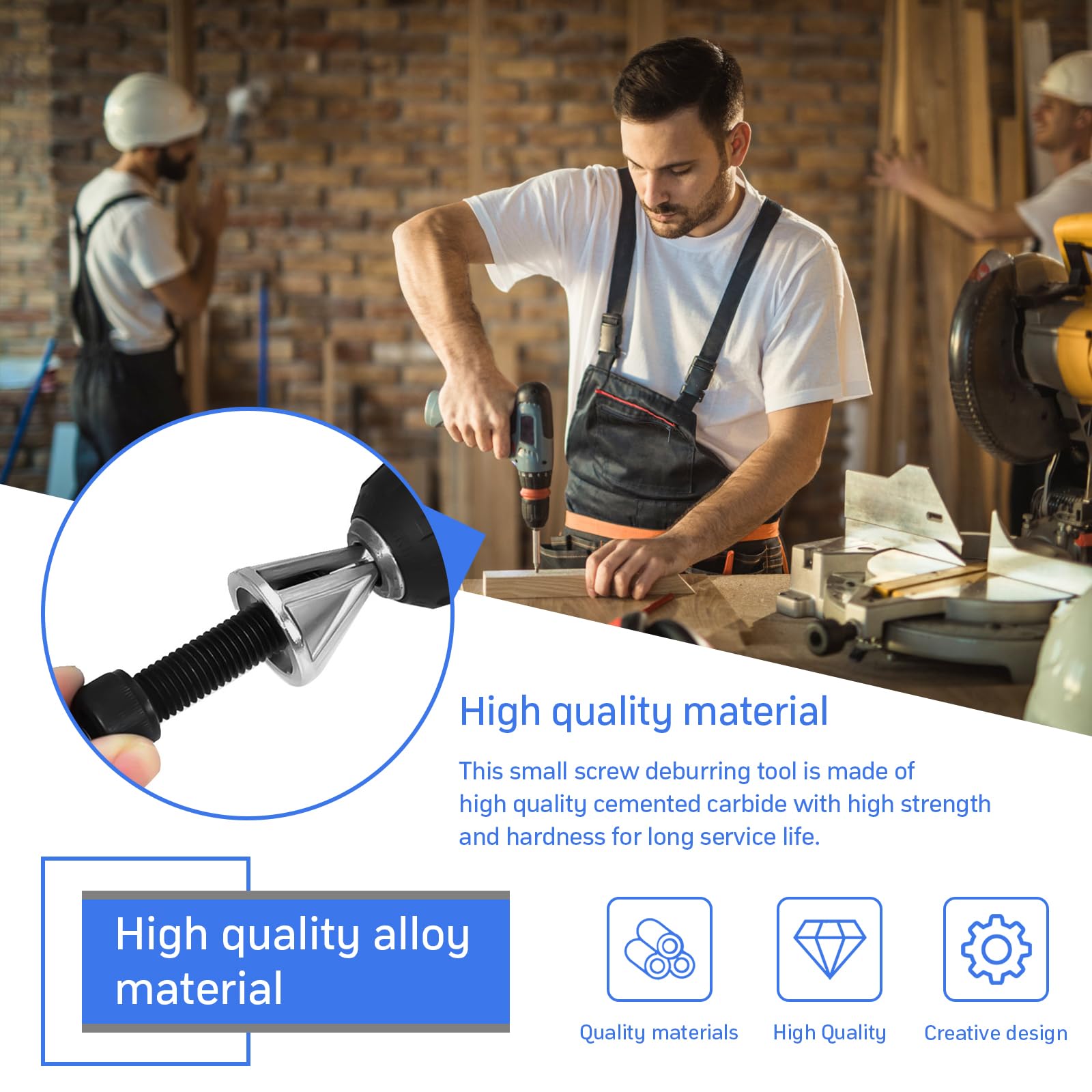 Kit 3 Utensili Per Sbavatura - Per Bulloni E Tubi, Con Manico Esagonale, Per Trapani, Oro/Argento/Nero - Foto 10