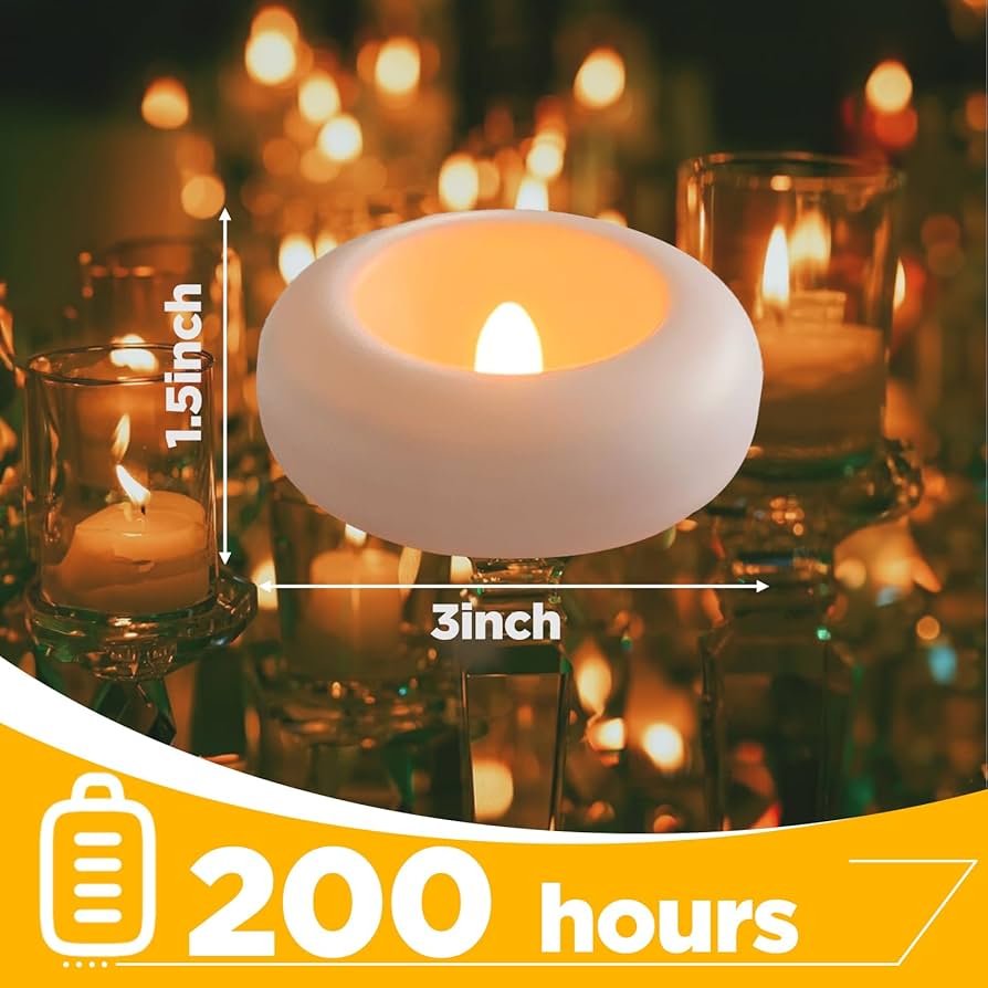 Amazon.com: 24 Pack 3” Flameless LED Floating Candles, Water