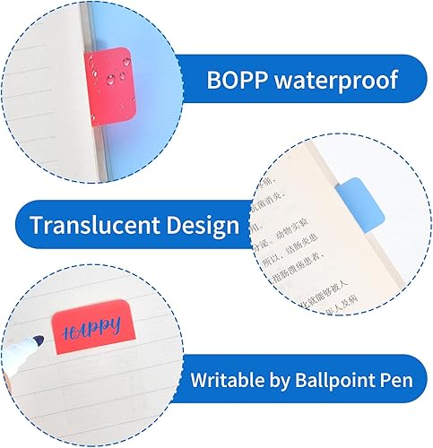 Miniatura 5 de Pestañas adhesivas para notas, 1060 pestañas de archivo grabables y reposicionables para leer notas, libros y archivos clasificados, 13 colores y 2