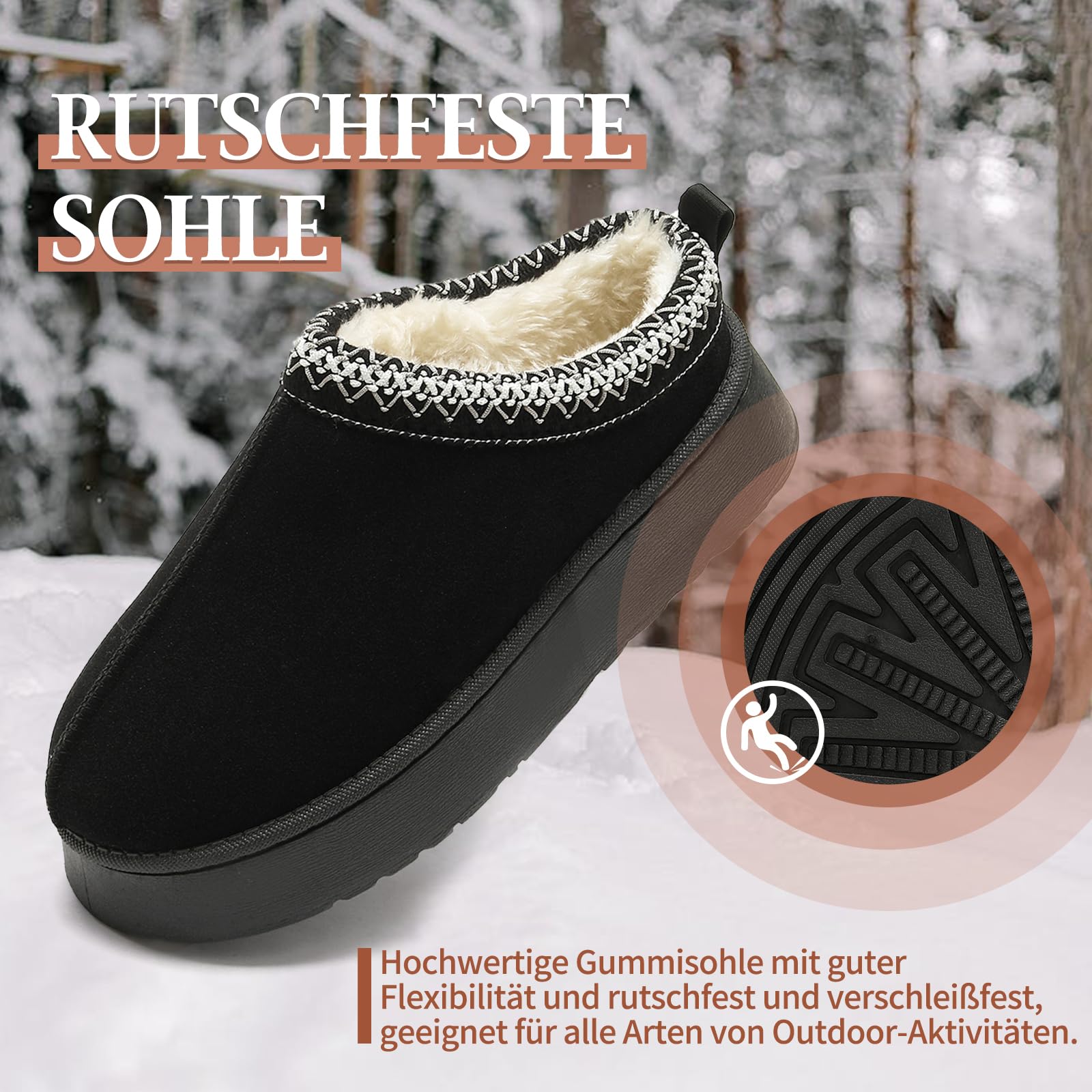 Rumkok Stivali Da Neve Donna, Invernali Caldo Comode Moda con stivali con pelo Scarpe, Leggeri e Antiscivolo Breve Doposci Stivaletti Scarponcini Scarpe Stivali per Esterni