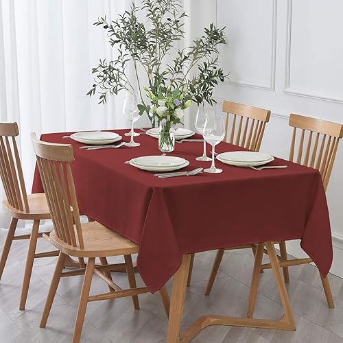 Miniatura 6 de PCIUGXVN Mantel rectangular texturizado, impermeable, a prueba de derrames, sin arrugas, decoración de mesa de cocina y comedor, mantel de tela para