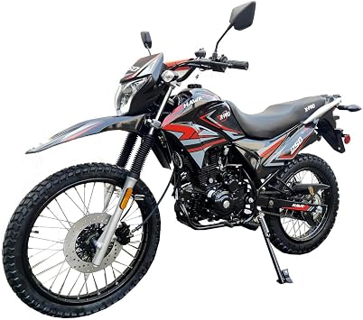 X-PRO Upgraded New Hawk-X Enduro 250cc Motorcycle Dual Sports Dirtbike, 5 Speed Enduro Street Bike Red