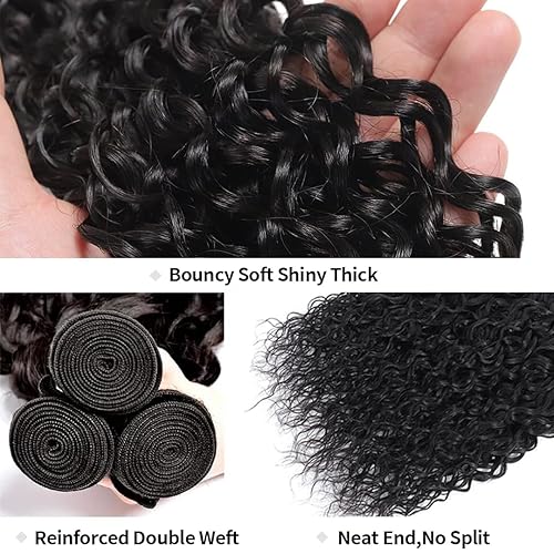 Miniatura 3 de Paquetes de cabello humano virgen brasileño rizado, paquetes de cabello humano rizado Jerry, paquetes de cabello humano ondulado grado 10A, paquetes