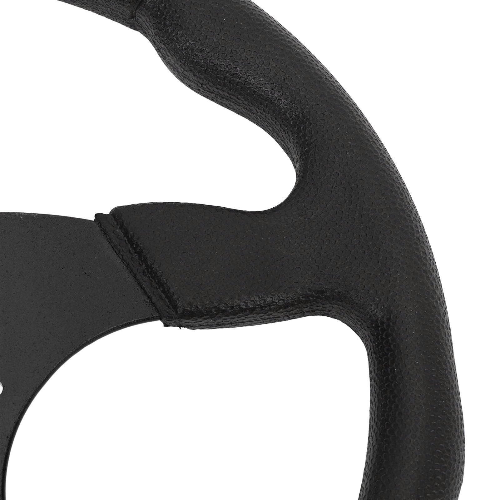 Volante Sportivo Universale 14 Pollici in Pelle PU con Cornice in Alluminio, 6 Fori, Nero, per Auto Racing