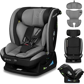 Lionelo Aart i-Size Child Car Seat Group 0/1/2/3 40-150 cm 0-12 Years Universal belt mounting adjustable memory foam headrest backward and forward removable cover