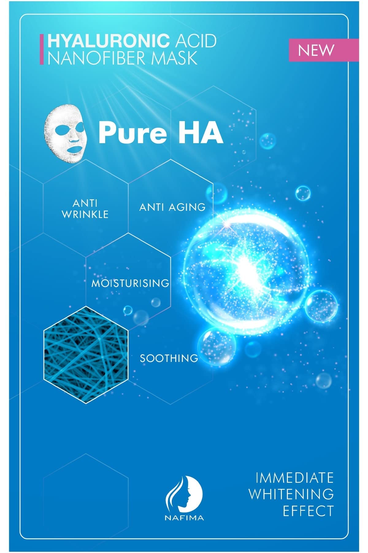 Nafima Nanofiber Hyalüronik Asit Kozmetik Yüz Maskesi HA-FM-01
