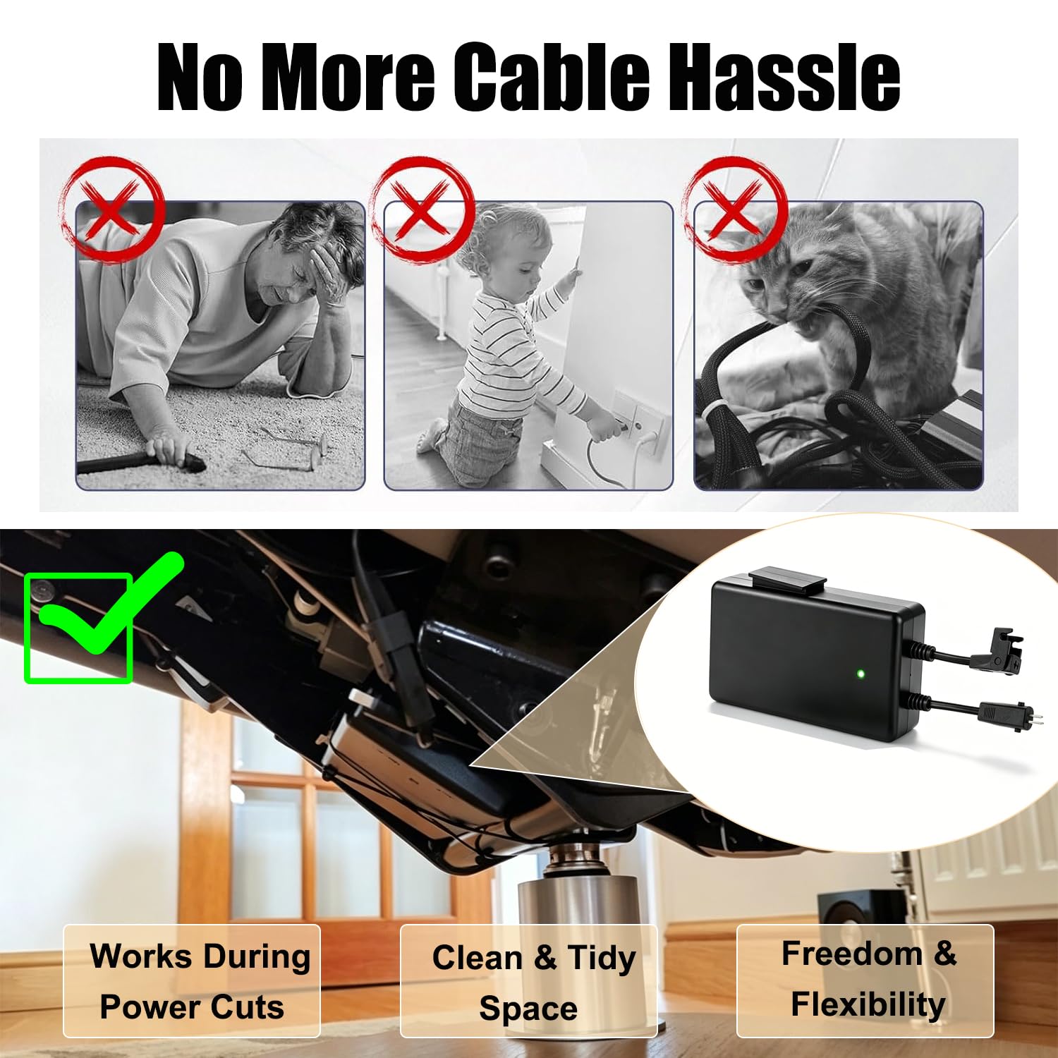 Batería para Sillón Reclinable Eléctrico Apto para sillones Reclinables de Ocio Compatible con Limoss, Okin, Lazboy Conector de 2 Pines.