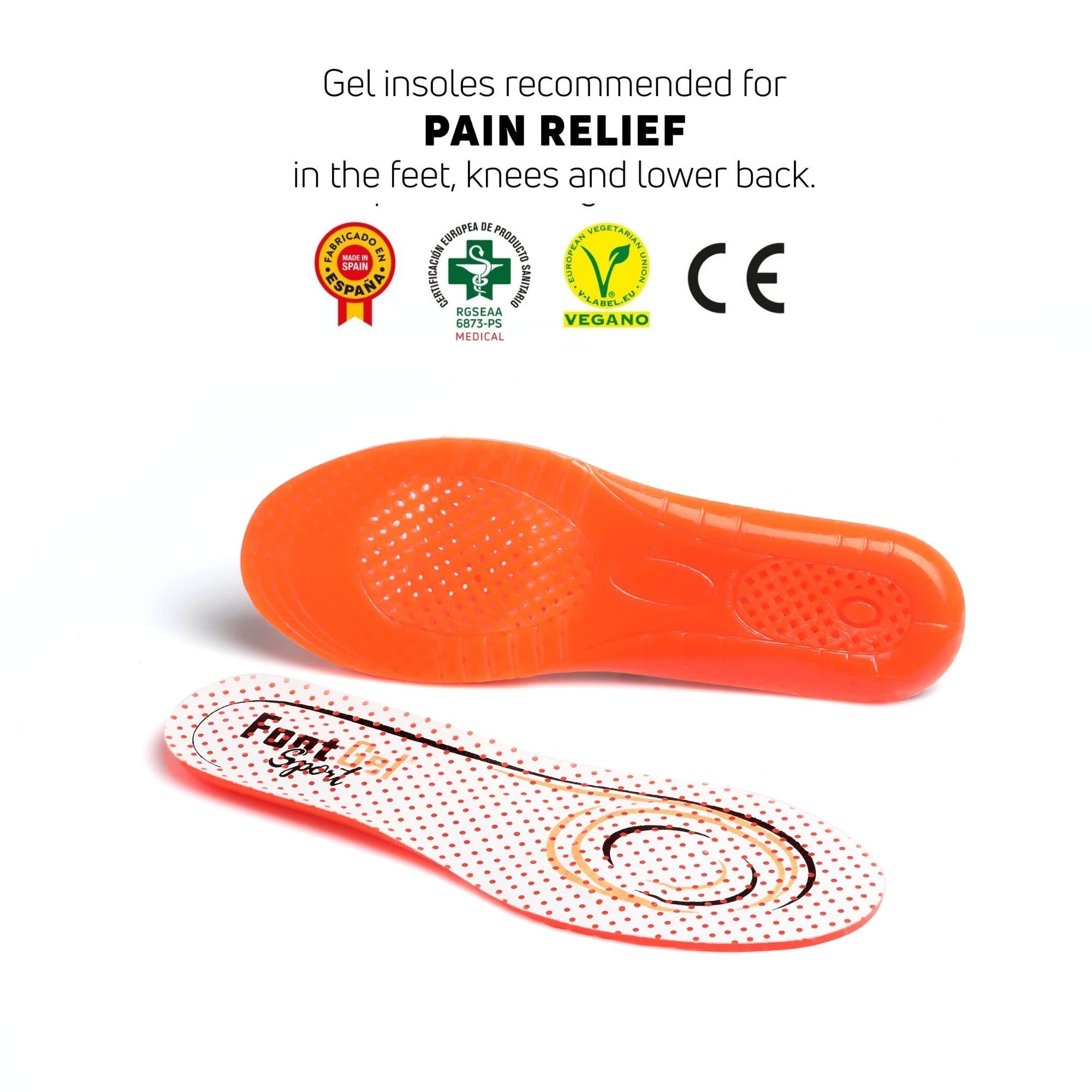 Plantillas Deportivas Gel Sport | Plantillas Gel Deportivas Hombre/Mujer Transpirables, Cómodas | Estabilizadoras, Previenen Lesiones, Dolores en Pies, Rodillas y Lumbares | Tallas 43 a 47