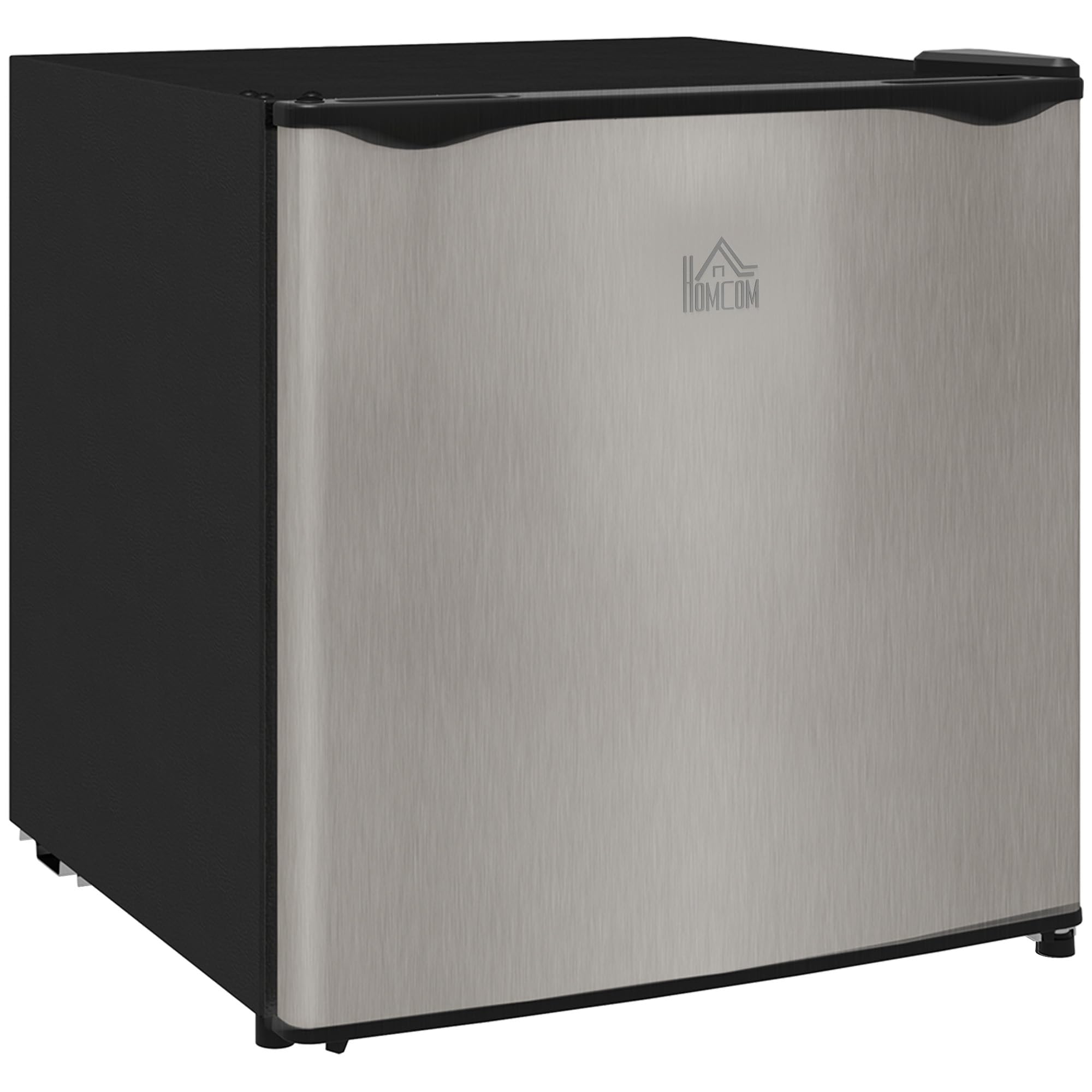 HOMCOM Tabletop Mini Freezer with 35 Litre Capacity, Small Freezer with Reversible Door, Adjustable Temperature and Removable Wire Shelf for Bedrooms, Home Office, Silver Tone