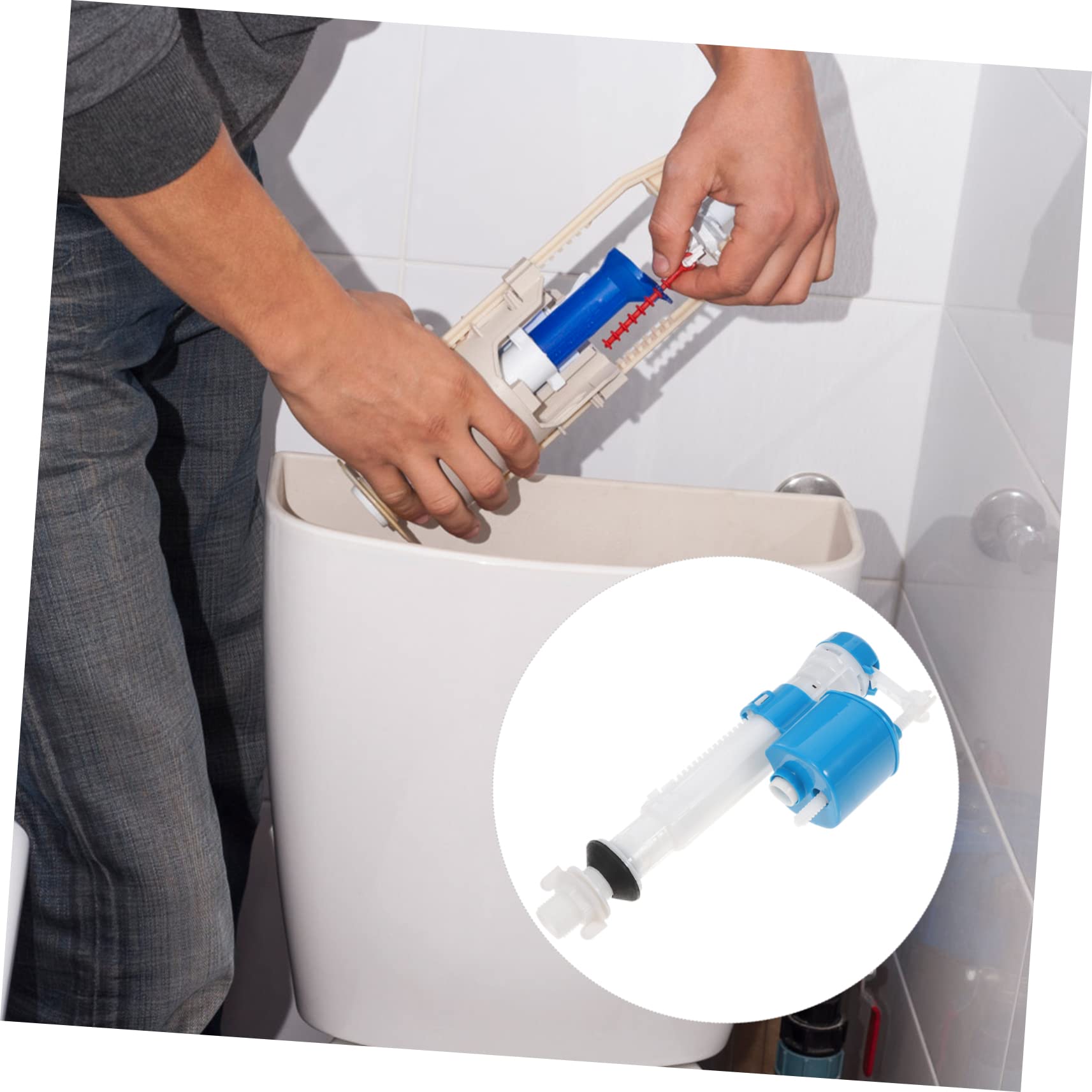 YARNOW Toilet Repair Kit Toilet Pump Toilet Fill Valve Toilet Tank Parts Toilet Float Glacier Bay Toilet Parts Toilet Accessories Toilet Flush Inlet Valve Water Tank Abs Squatting Pan - Image 3