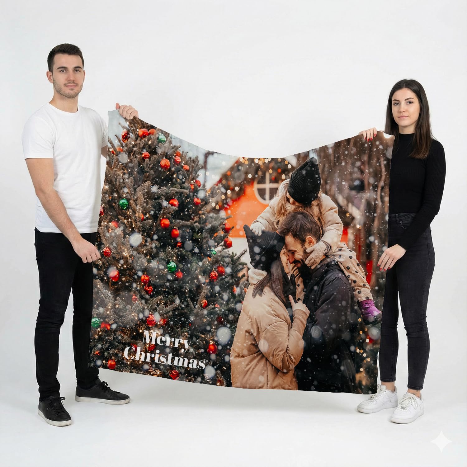 Wanapix | Personalisierte Kuscheldecke mit Foto & Text | Ultra-weich, robust & leicht | Anti-Pilling | 260 g/m² | Sofa/Bett 105 x 160 cm