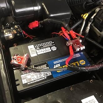 Battery Terminal Connectors, Military Spec Positive Negative Heavy Duty Auto Car Marine Battery Terminal,with 4 Pcs 2 Gauge 3/8" Copper Lugs,4 Heatshrink,2 Cover and Anti Corrosion Washers (cover)