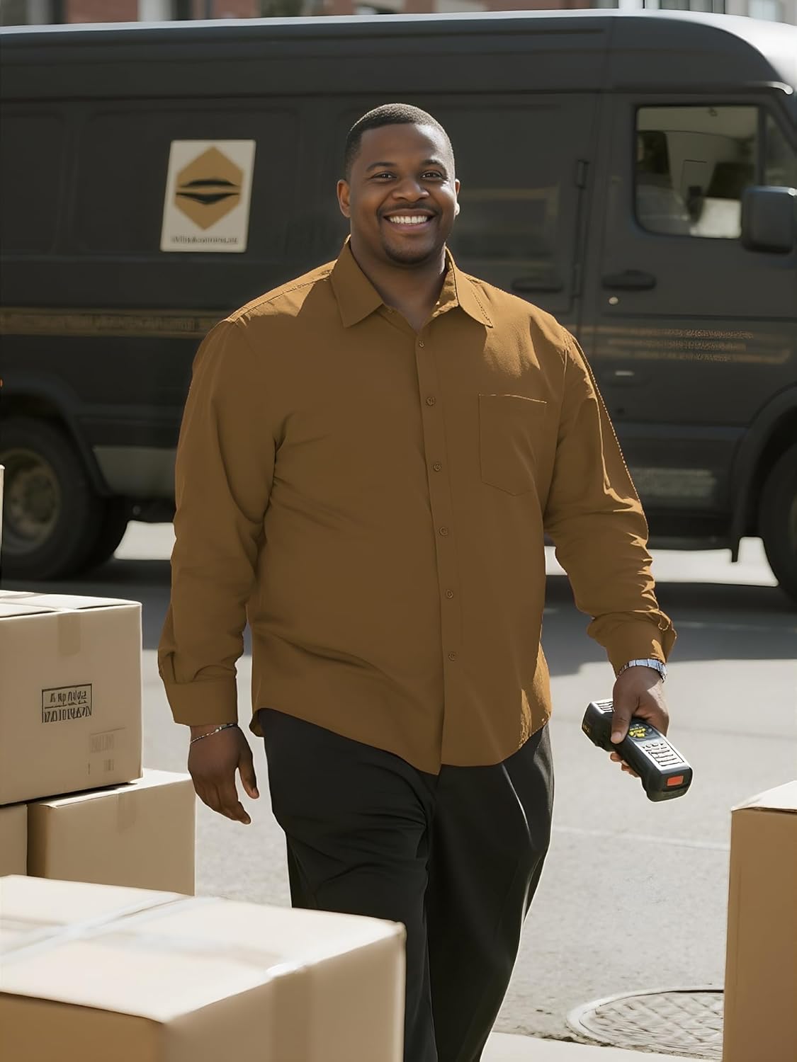 Big and Tall Shirts for Men, Long Sleeve Casual Dress Shirts Button Down with Pocket for Business,Travel,Daily Wear - Image 4