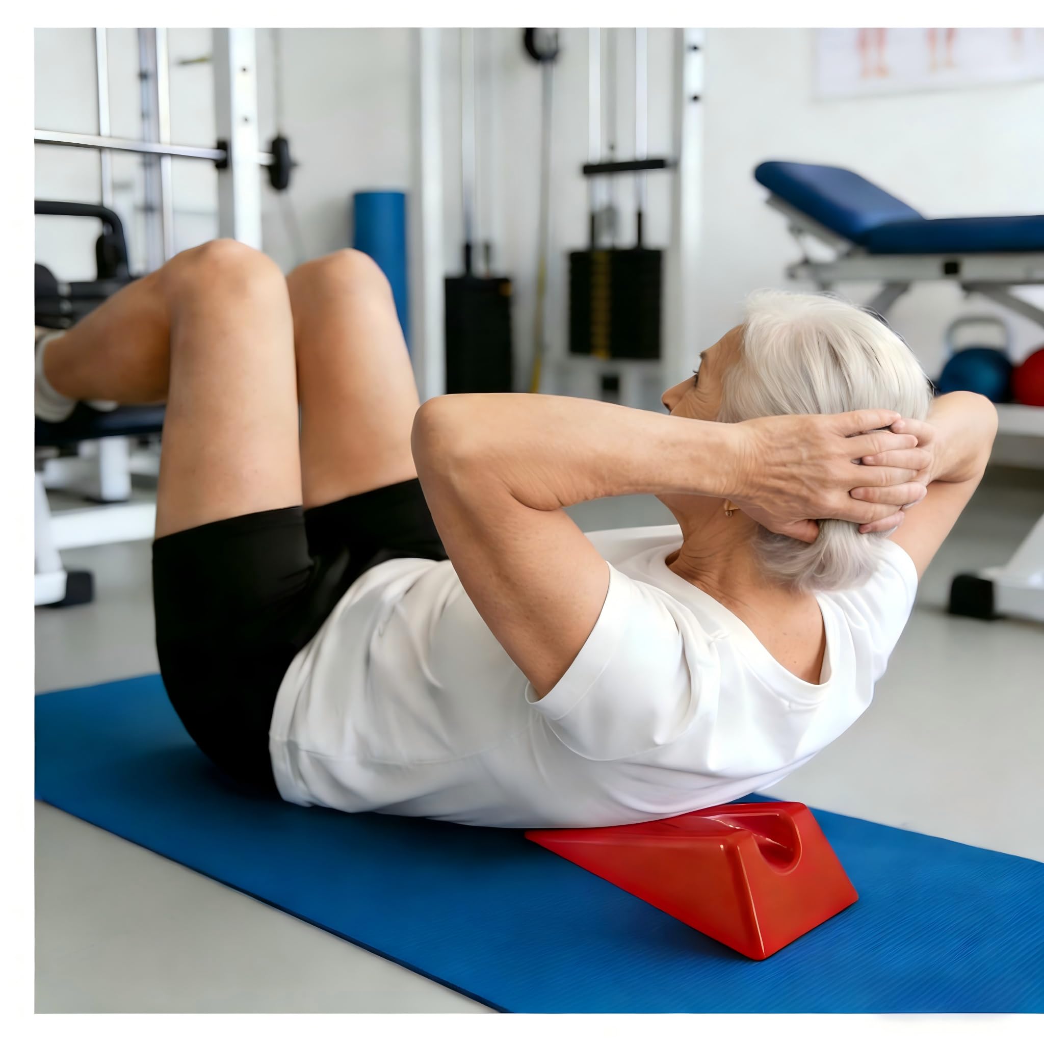 Almohadilla de cuña de terapia física OT PT – Cuña triangular resistente y duradera para molestias espinales, relajación y masaje (rojo)