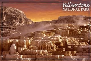 ART.COM Wall Art Print Yellowstone National Park - Mammoth Hot Springs by Lantern Press, 24" x 16"