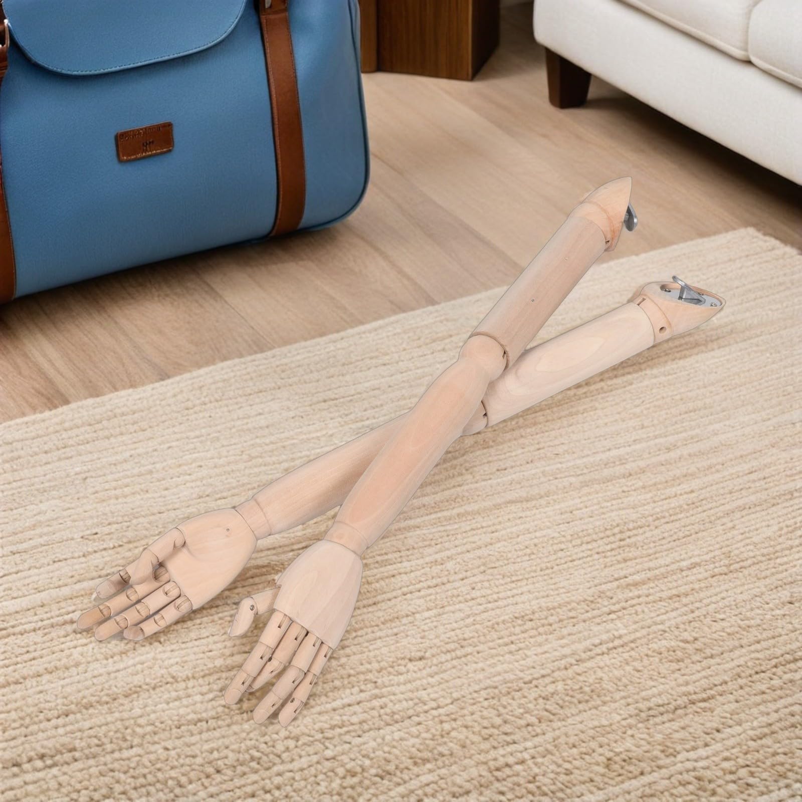 Realistischer Holzarm mit Flexiblen Gelenken aus Robustem Holz und Metall Bewegliches Handmodell für Bekleidungsdisplay und Zeichenpraxis