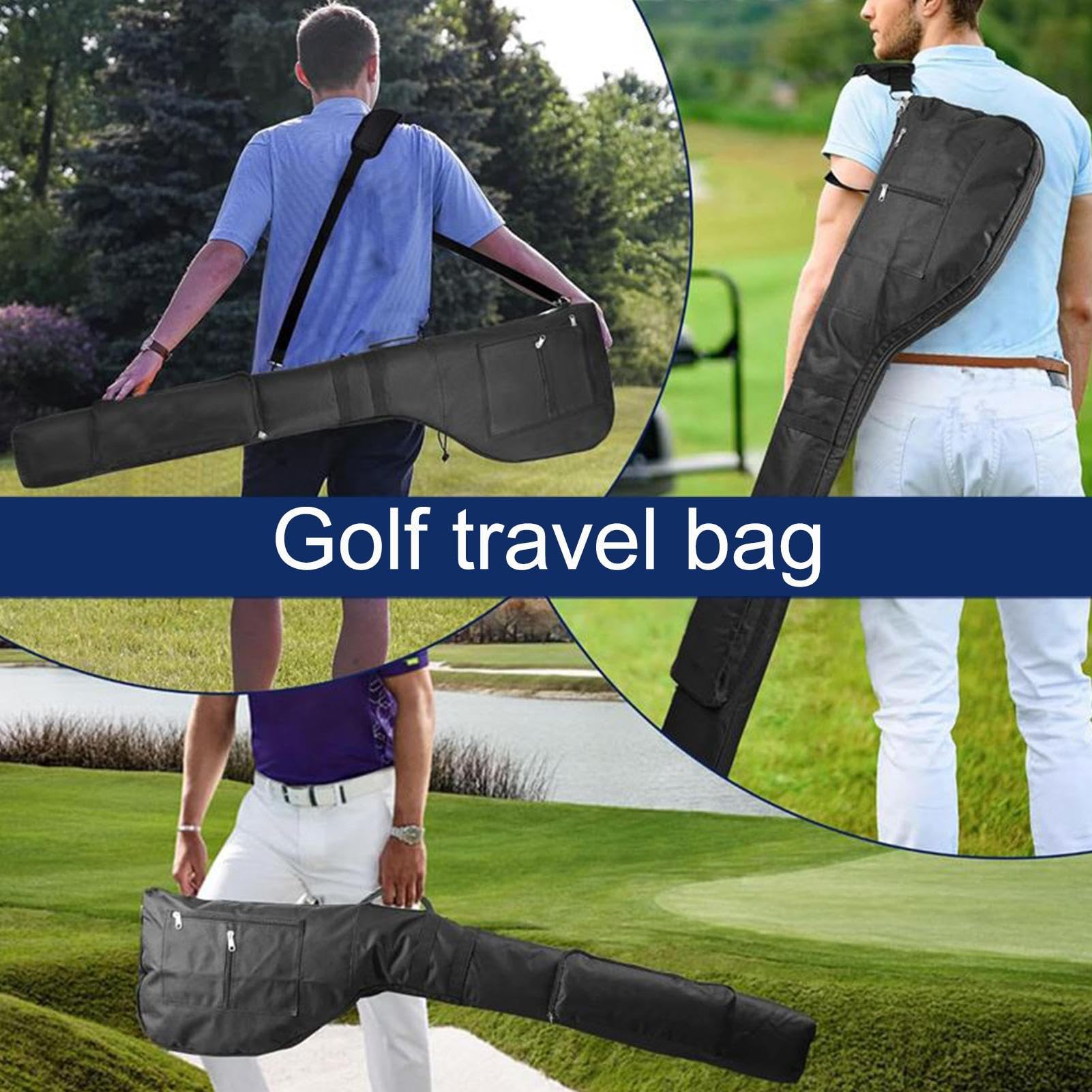 Bolsa de golf pequeña | Bolsa de transporte de golf plegable ajustable | Funda de práctica portátil ajustable, accesorios deportivos ligeros con correa para hombres, mujeres y adultos