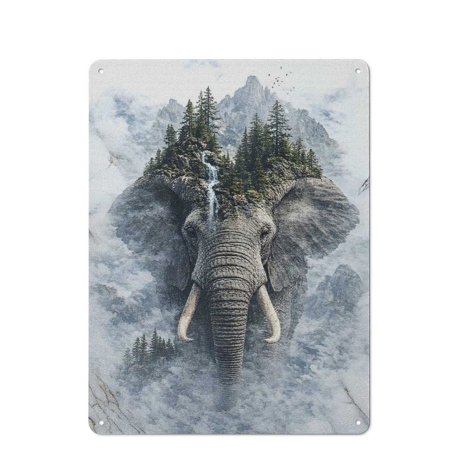 The Majestic Sentinel of The Forest Realm Everyday Metal Wall Decor 40x30cm, Decorative Tin Plaque for Flat, Dorm Room, Lounge Or Cafe