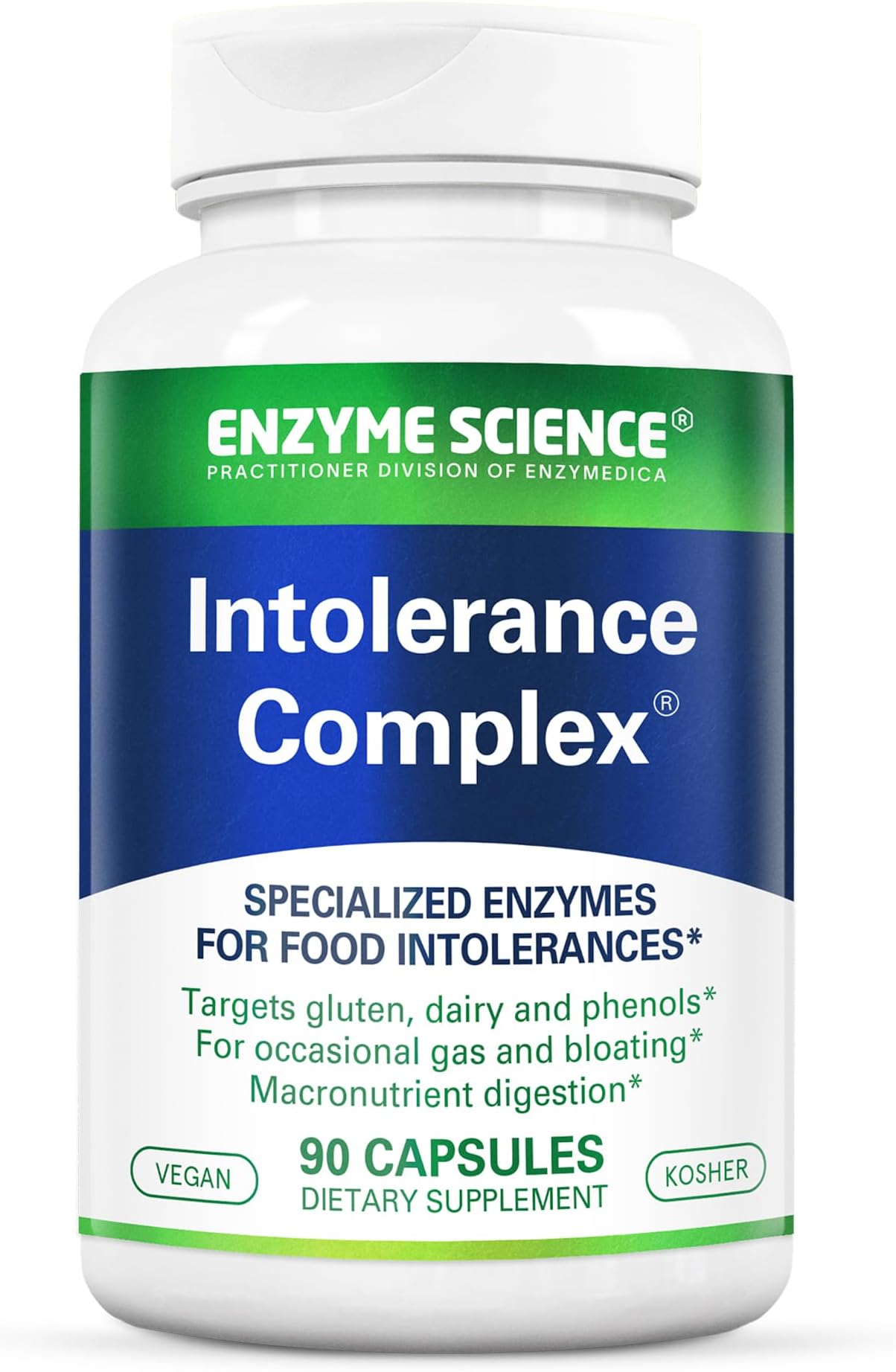 Intolerance Complex, 90 Capsules Comprehensive Support for Common Digestive Sensitivities Gluten, Casein, Phenol Sensitivities, and Complex Carbohydrates Intolerance Relief