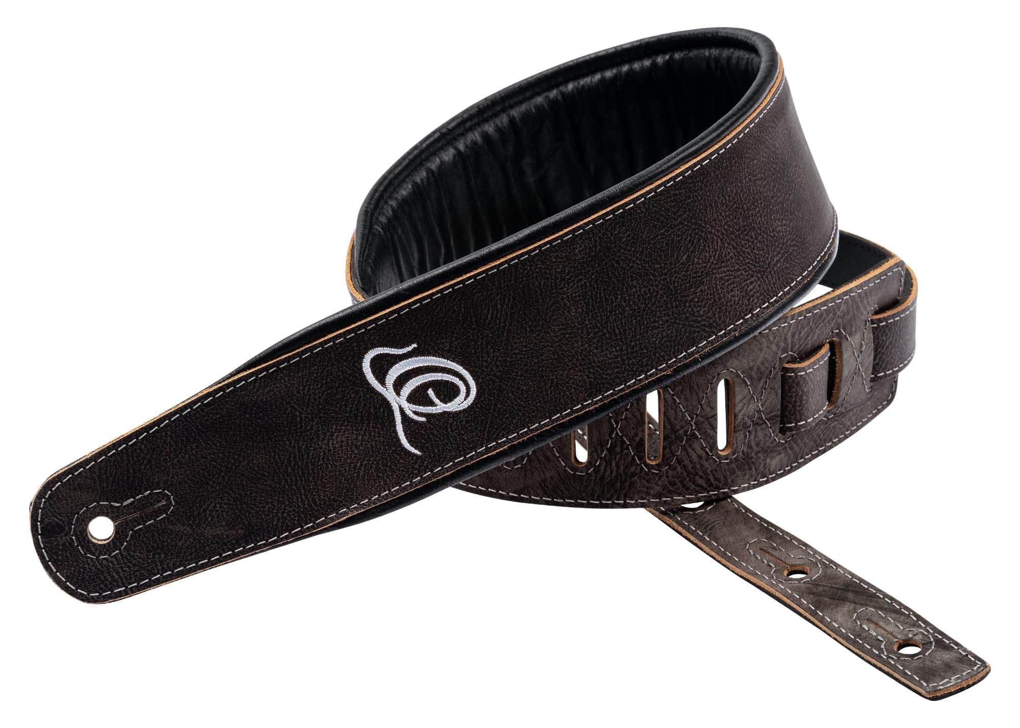 Ortega Guitars Adjustable Guitar Strap, Acoustic Guitar / Bass, Electric Guitar / Bass, Classic Series, Genuine Leather