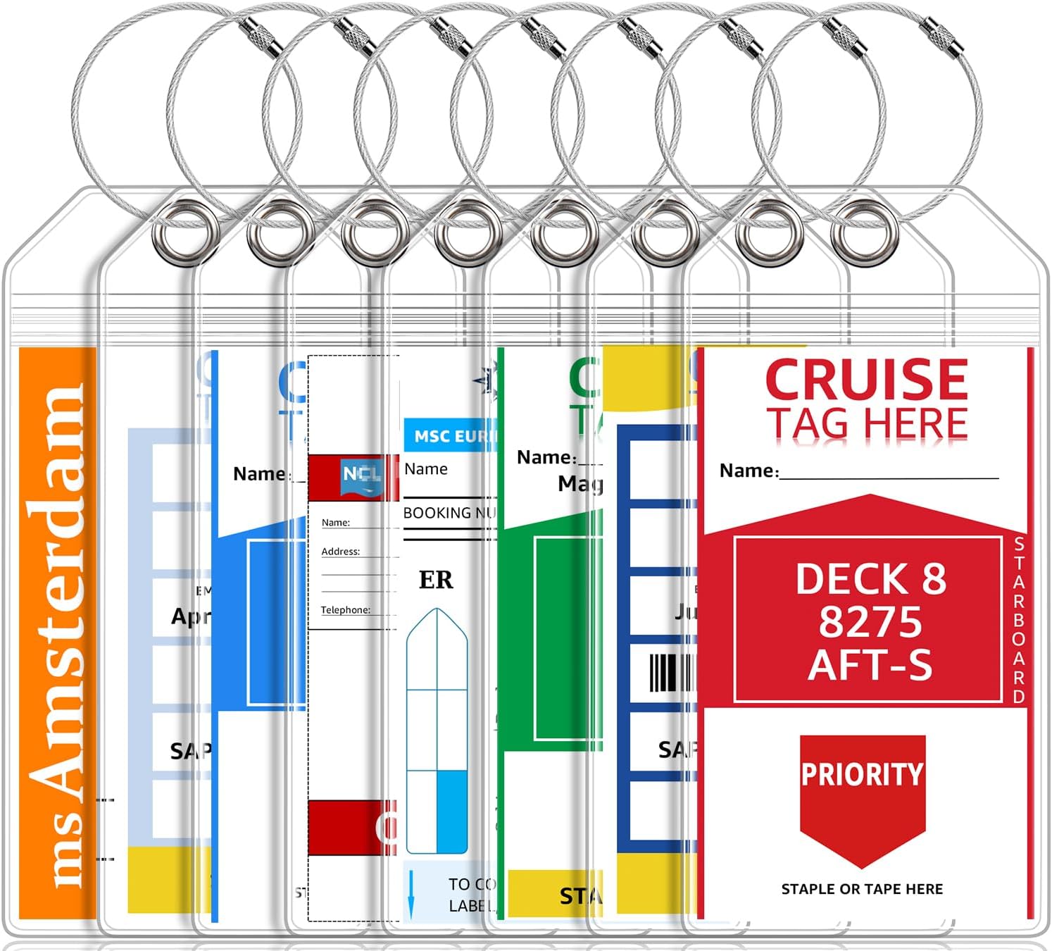 8 Pack Cruise Luggage Tag Holders
