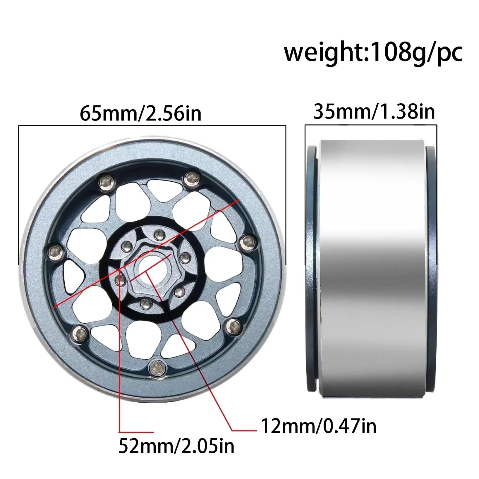 Compatibile Con Axial Per SCX10 Per Traxxas Per TRX4 1/10 RC Crawler Parti Di Aggiornamento Accessori 2.2 "Metallo Beadlock Cerchioni Mozzi Ruota RC Pneumatici Pezzi