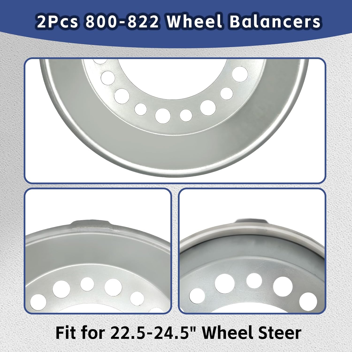 2Pcs 800-822 Wheel Balancers Fit for 22.5-24.5" Wheel, Replacement for Centramatic 800-822 Balancers, Auto Steer Wheel Automatic Balancers for Heavy Duty Trucks Replace # 800822