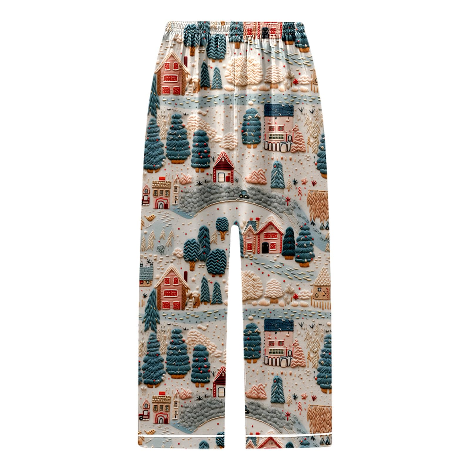 CMBSSTFC Pigiama da Donna, Pigiama Natalizio Stampato da Donna, Pantaloni Lunghi Festivi e Top Combinato