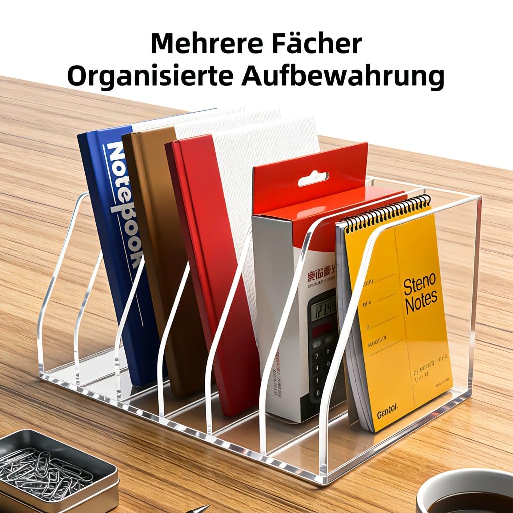 Acryl Stehsammler B5, 6 Fächer, Zeitschriftenhalter, Büro-Organizer